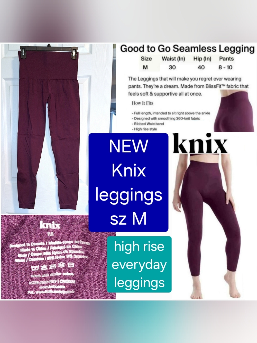 Knix Leggings - NWOT - purple size M